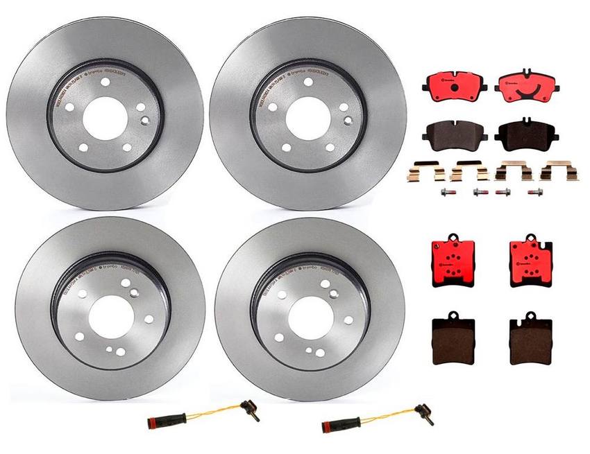 Mercedes Brakes Kit - Pads & Rotors Front and Rear (300mm/290mm) (Ceramic) 210423101264 - Brembo 1636433KIT